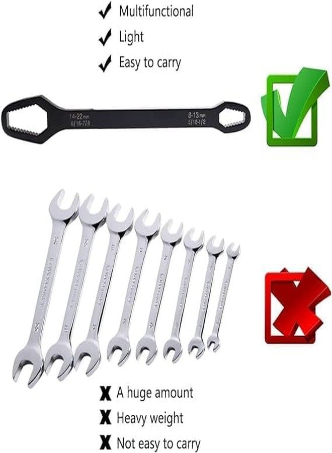 SUNNIFA 2 PCS Universal Multi-Size Double Ended Spanner Wrench Set (8-22mm) | Flat Heavy Duty Mechanic Hand Tool for Bike, Car & Home Repair - Image 4